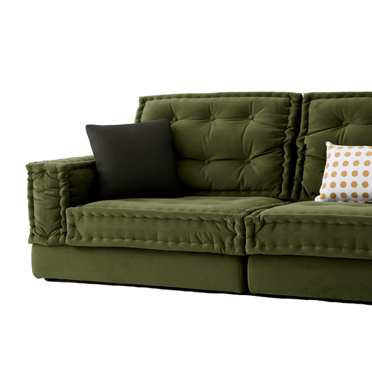 Lisbon Audrey Olive Drab Fabric Sofa HyPrim Sectional Sofa