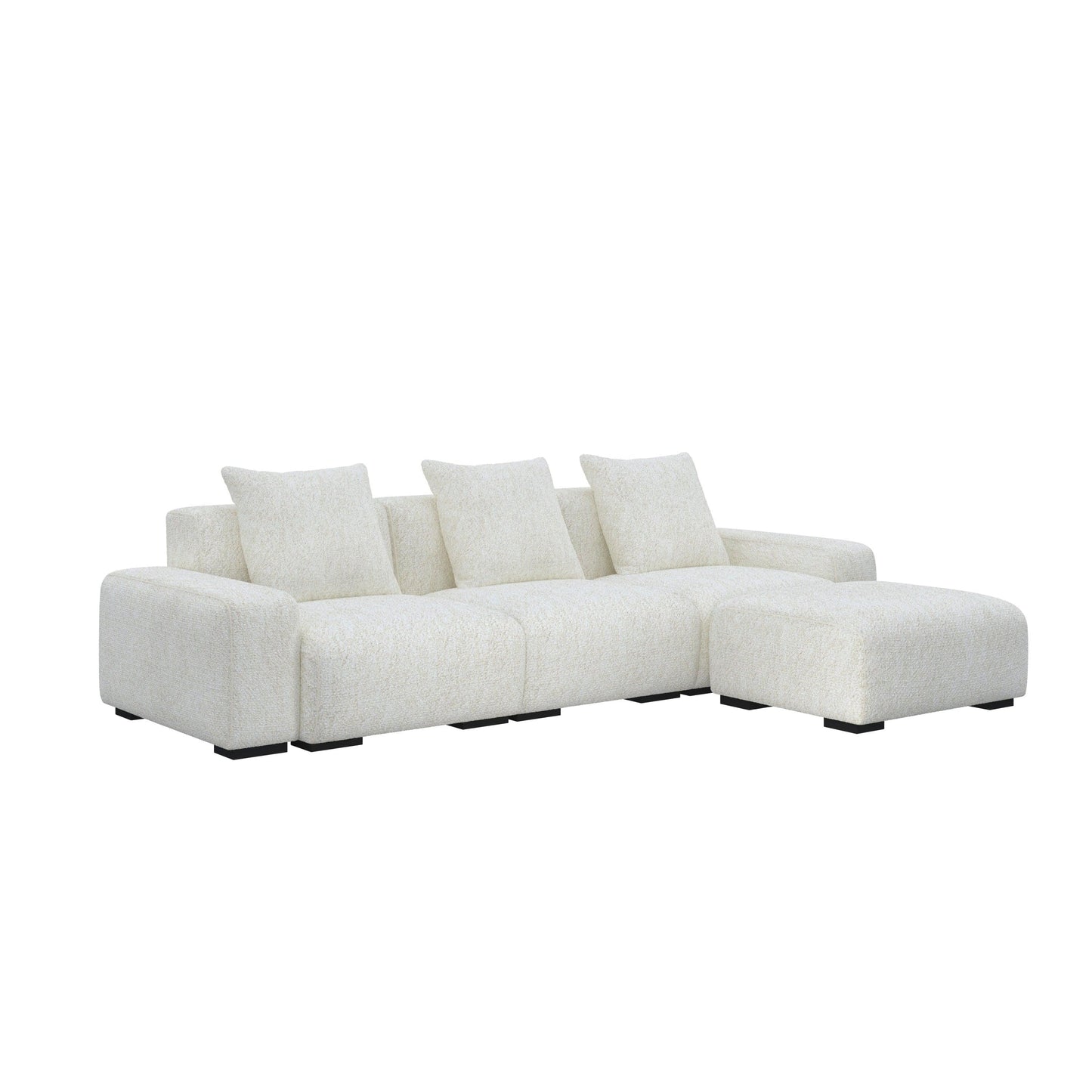 HyPrim Lisbon Tofu 3 Seater fabric sofa with Footstool