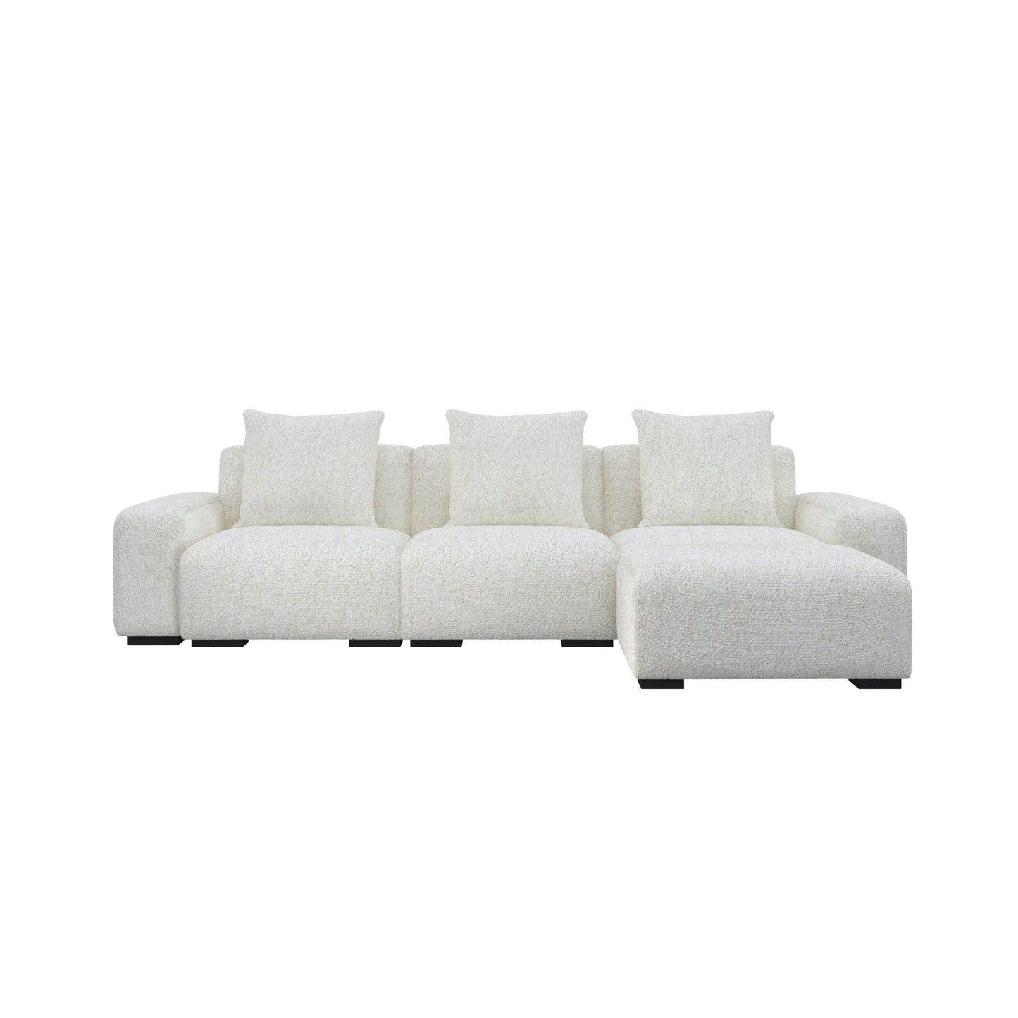 HyPrim Lisbon Tofu 3 Seater fabric sofa with Footstool