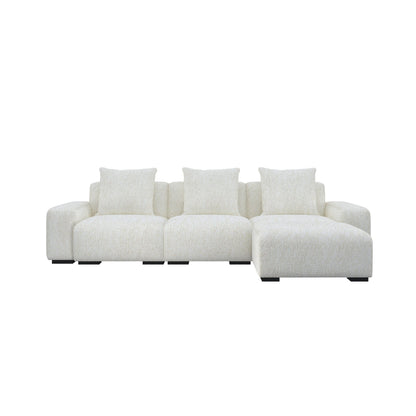 HyPrim Lisbon Tofu 3 Seater fabric sofa with Footstool