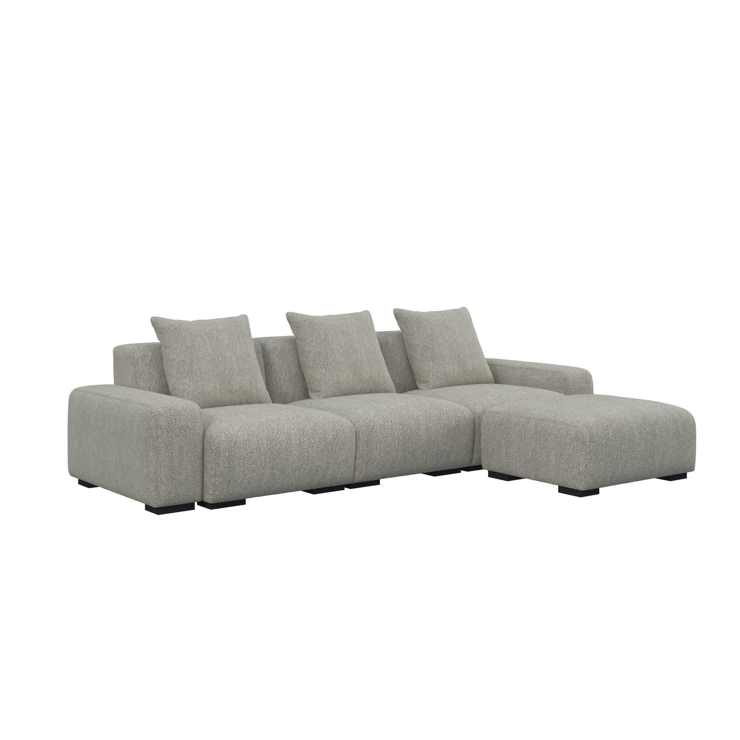 HyPrim Lisbon Tofu 3 Seater fabric sofa with Footstool