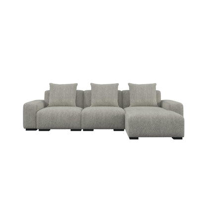 HyPrim Lisbon Tofu 3 Seater fabric sofa with Footstool