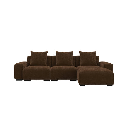 HyPrim Lisbon Tofu 3 Seater fabric sofa with Footstool