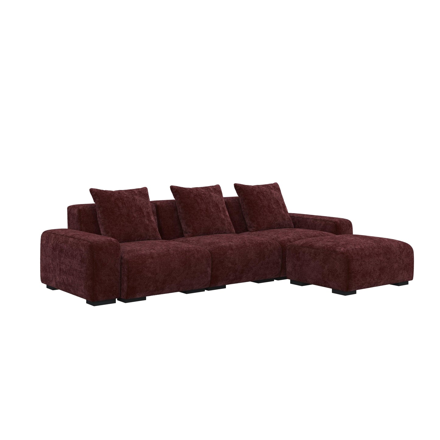 HyPrim Lisbon Tofu 3 Seater fabric sofa with Footstool