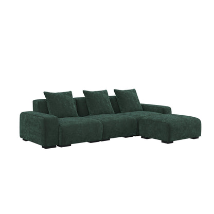 HyPrim Lisbon Tofu 3 Seater fabric sofa with Footstool