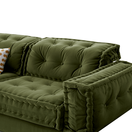 Lisbon Audrey Olive Drab Fabric Sofa HyPrim Sectional Sofa