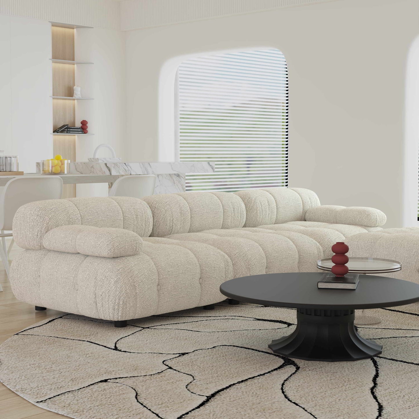 Lisbon Elegant Modular Fabric Sofa HyPrim L shape sectional sofa