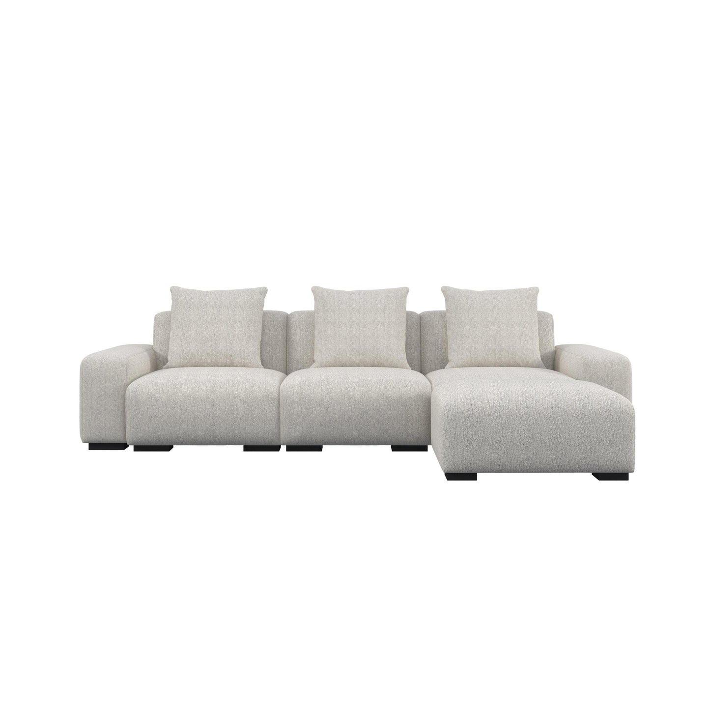 HyPrim Lisbon Tofu 3 Seater fabric sofa with Footstool