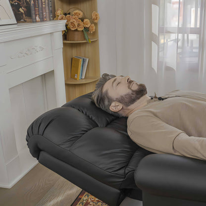 Man reclining on the Naples Bread 0-Gravity Power Leather Recliner, enjoying full-body support. Ideal for relaxation with plush cushioning and ergonomic design.