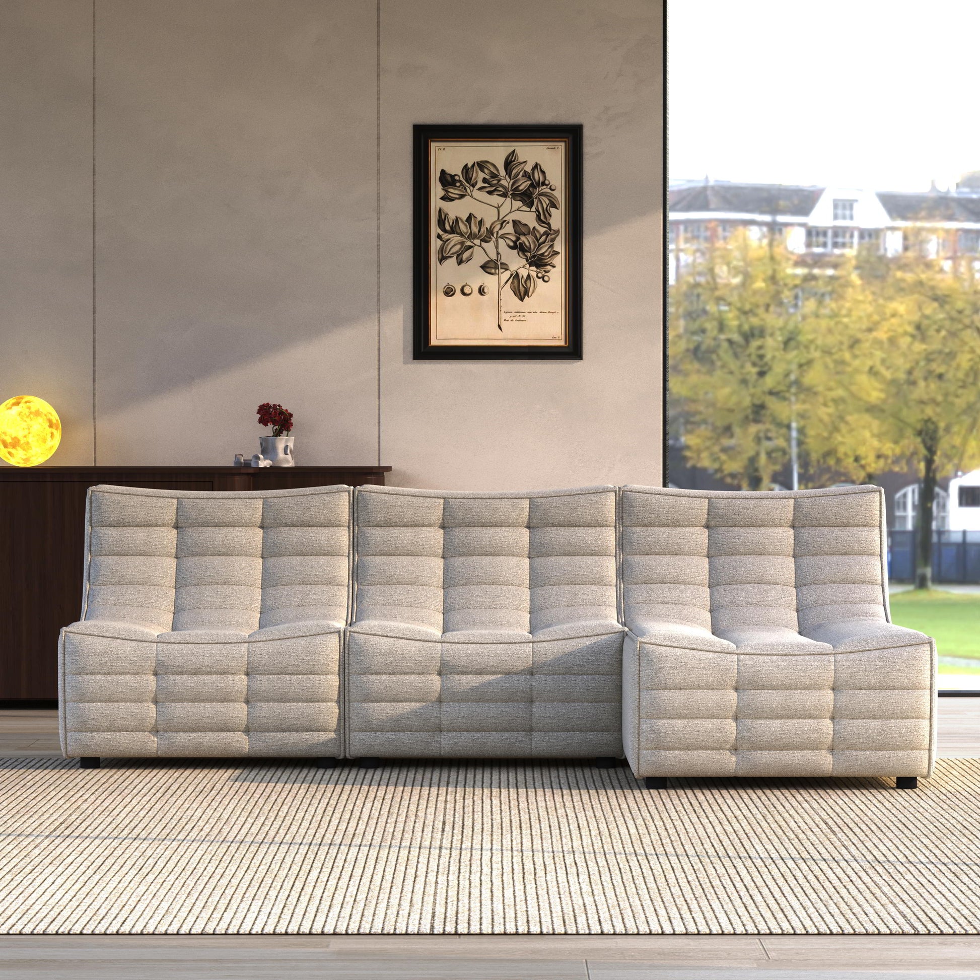 HyPrim Lisbon Curved Modular Fabric Sofa