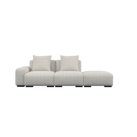 Lisbon Open Tofu Fabric Sofa with Footstool HyPrim Sectional Sofa