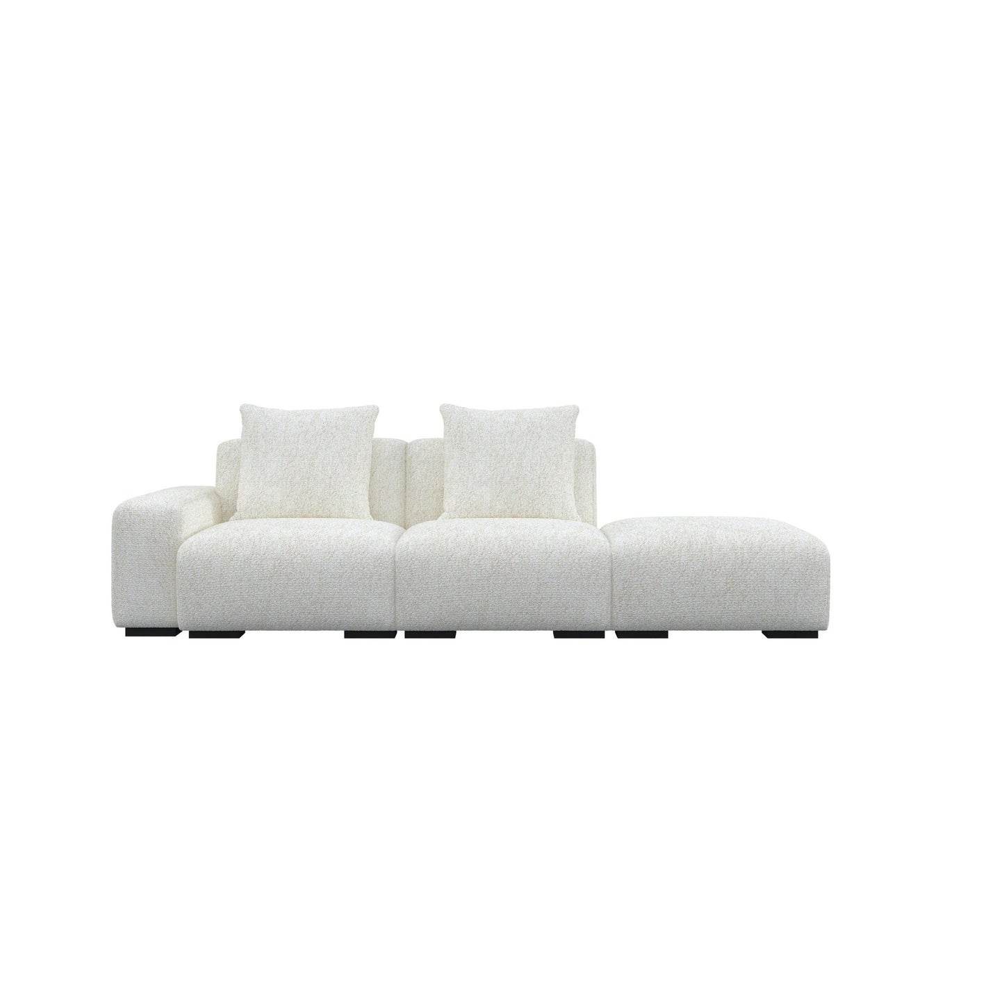 Lisbon Open Tofu Fabric Sofa with Footstool HyPrim Sectional Sofa