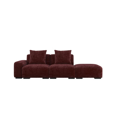 Lisbon Open Tofu Fabric Sofa with Footstool HyPrim Sectional Sofa