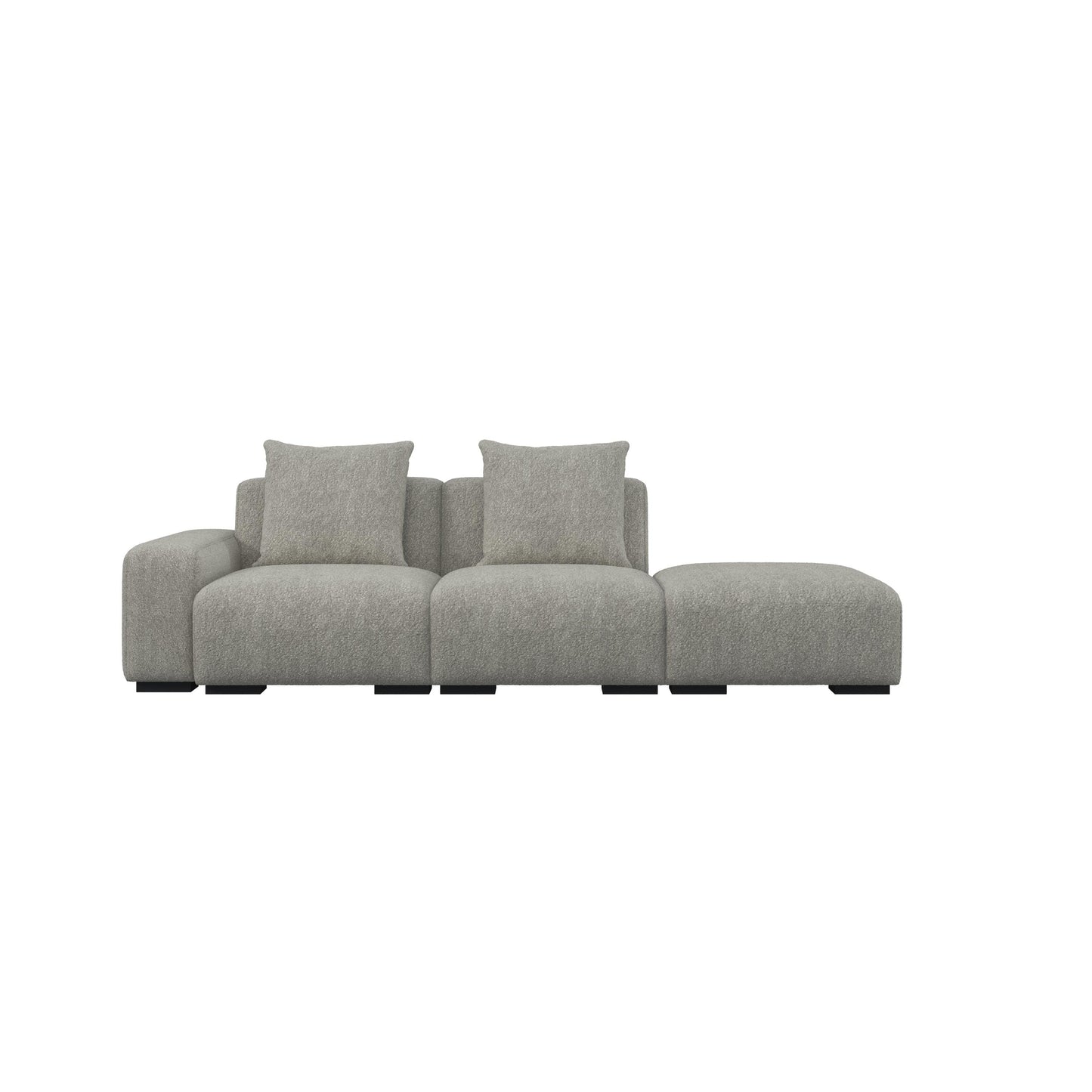 Lisbon Open Tofu Fabric Sofa with Footstool HyPrim Sectional Sofa