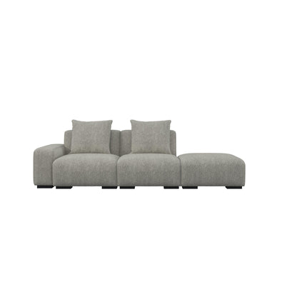 Lisbon Open Tofu Fabric Sofa with Footstool HyPrim Sectional Sofa