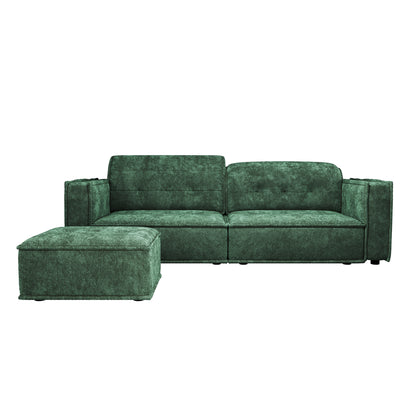 HyPrim Lisbon Audrey Olive Drab Fabric Sofa