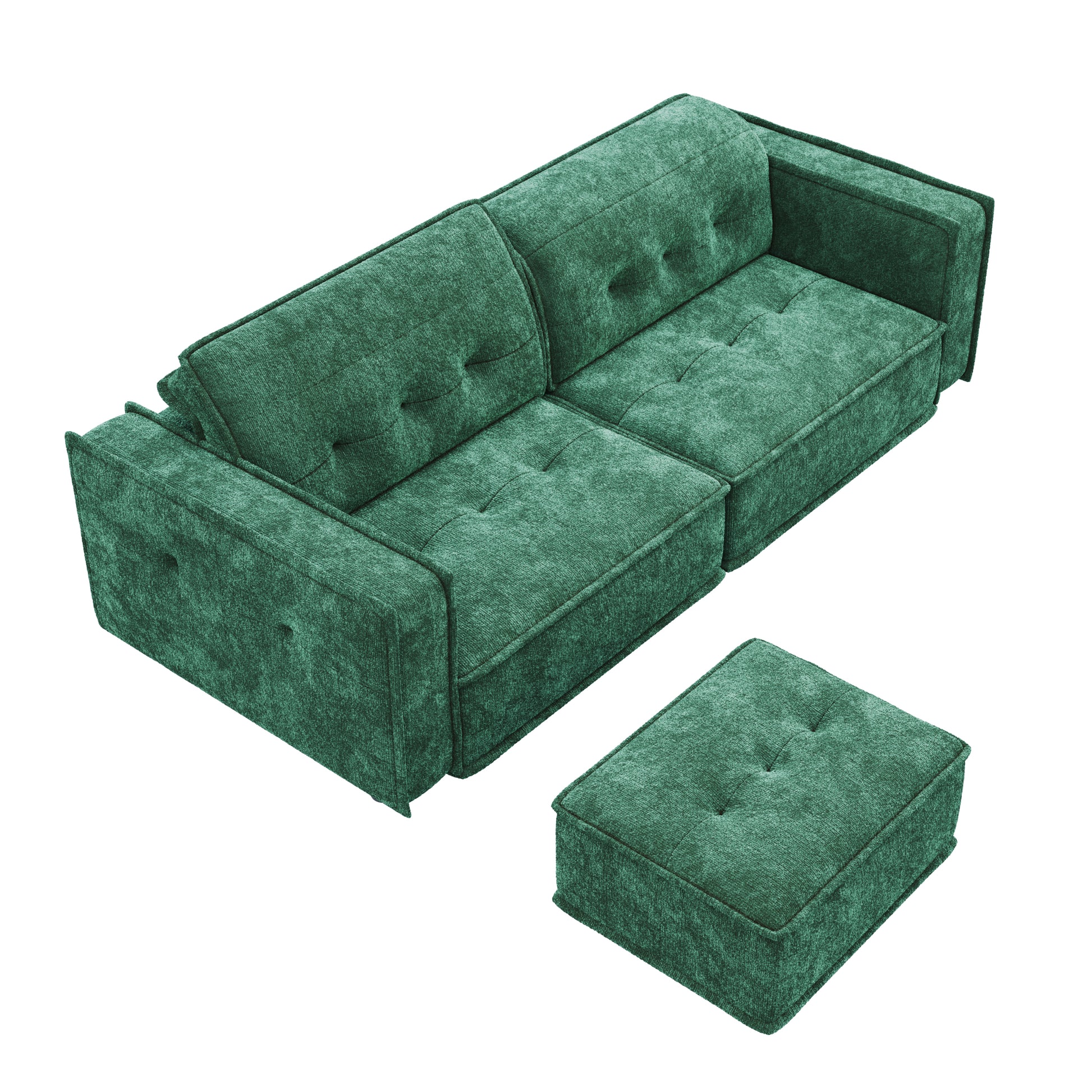 HyPrim Lisbon Audrey Olive Drab Fabric Sofa