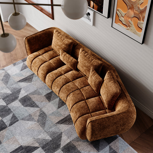 HyPrim Lisbon Claire Chocolate Fabric Loveseat
