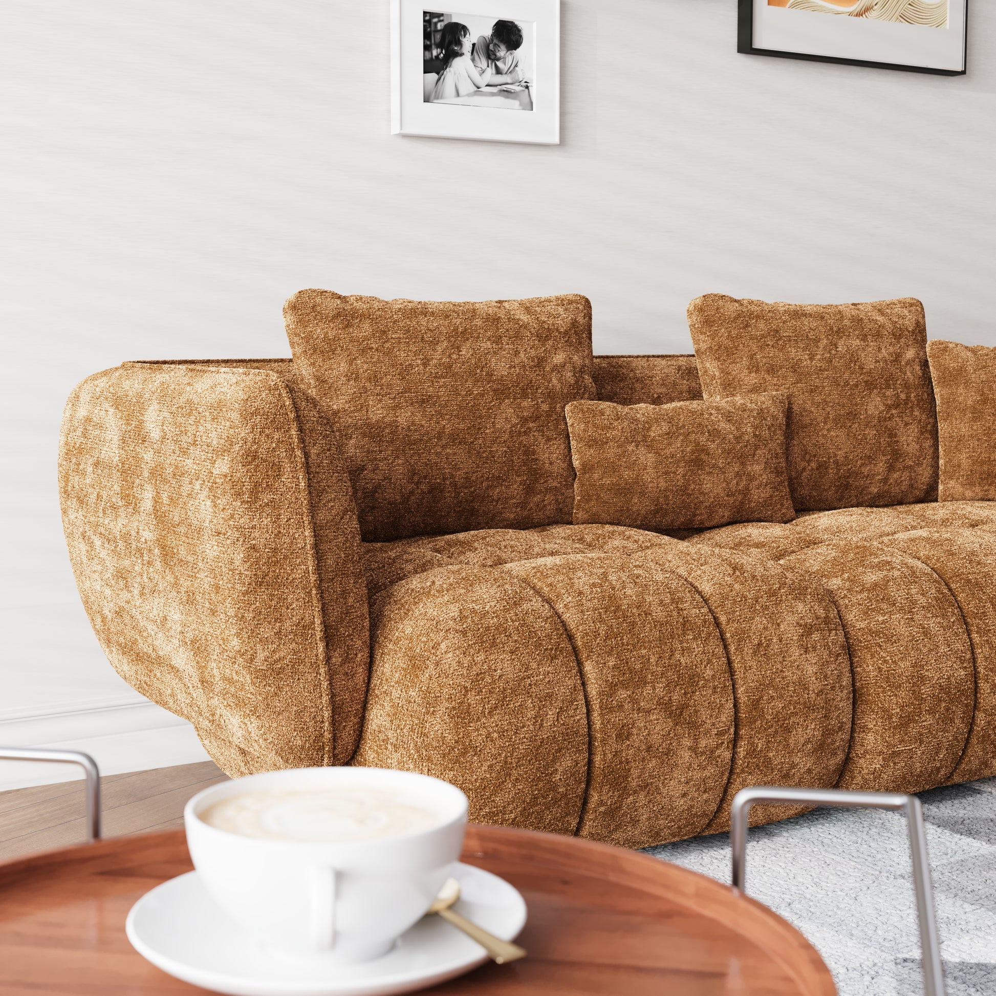 HyPrim Lisbon Claire Chocolate Fabric Loveseat