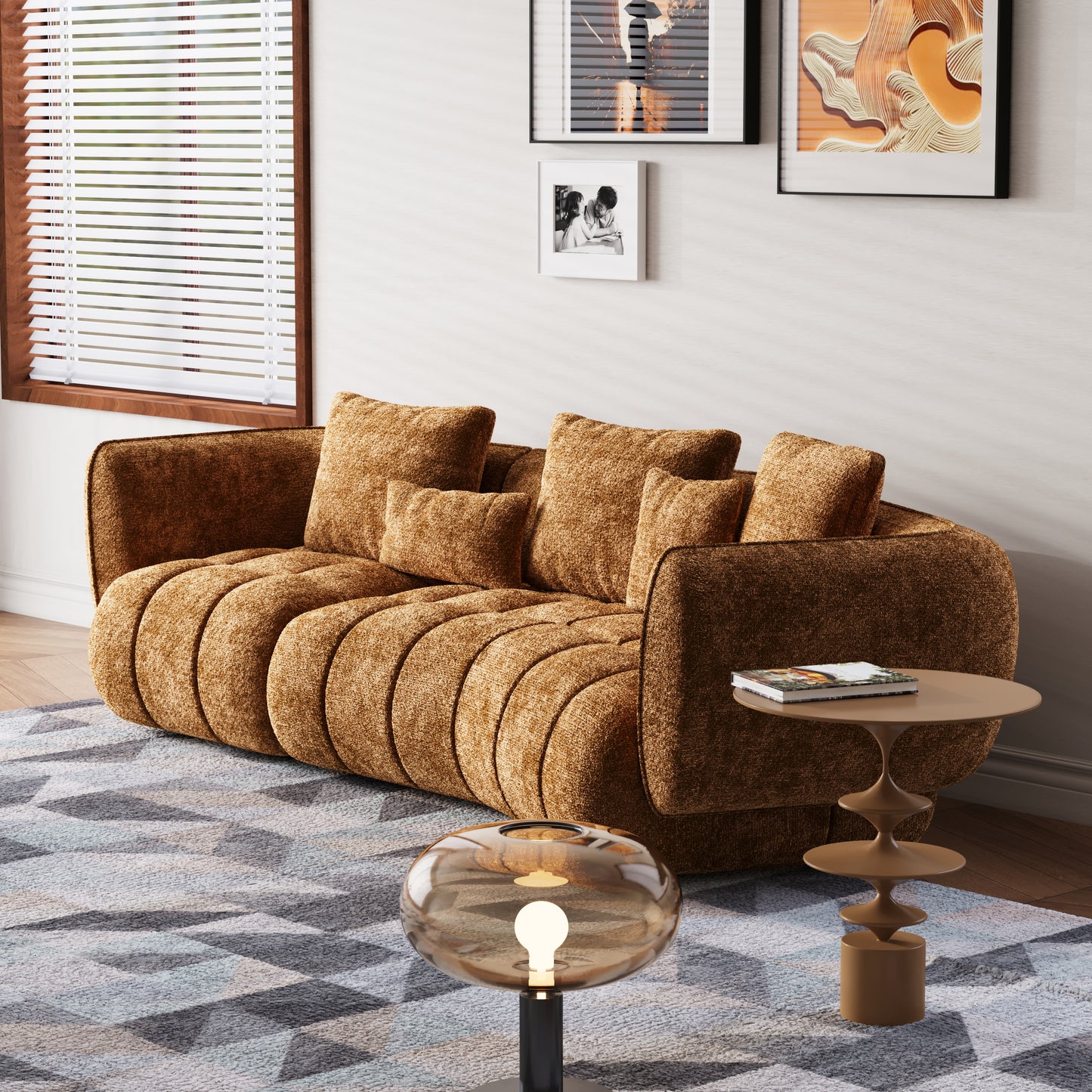 HyPrim Lisbon Claire Chocolate Fabric Loveseat