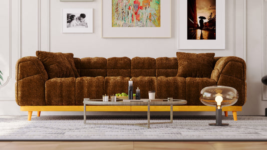 brown corduroy couch