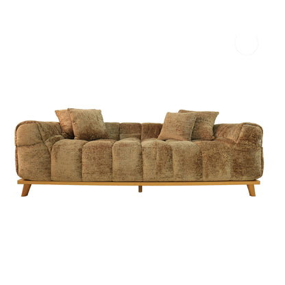 HyPrim San Marino 3 Seater Cloud Fabric Sofa-Brown